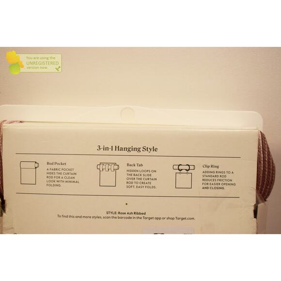 Threshold 50"x84" Blackout Corded Ribbed Rod Pocket Curtain Panel Rose Pink* - Picture 4 of 7